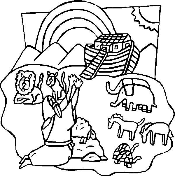 Noah and his family worship God. Color Book Youth Page. Noah and his family worship God. Color Book Youth Page.