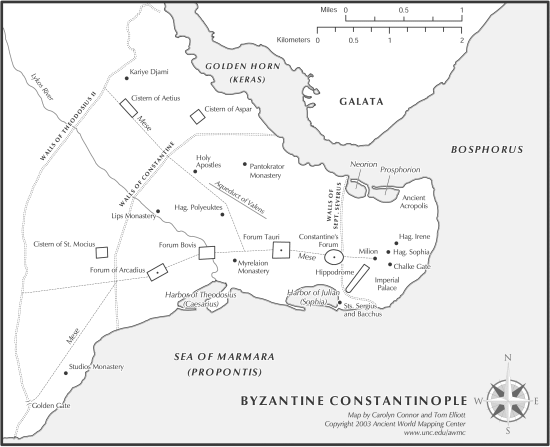 Map of Byzantine Constantinople