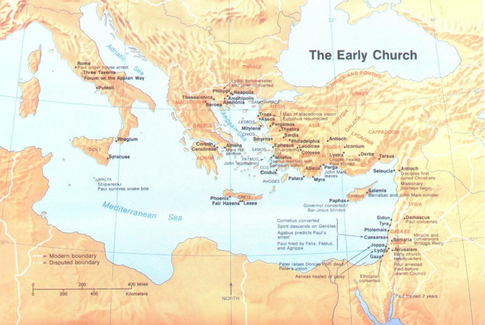 Full Map: Biblical Events Occuring After Jesus' Death - at BibleStudy.org