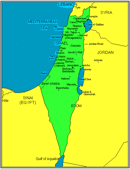 Map of Historic Israel from